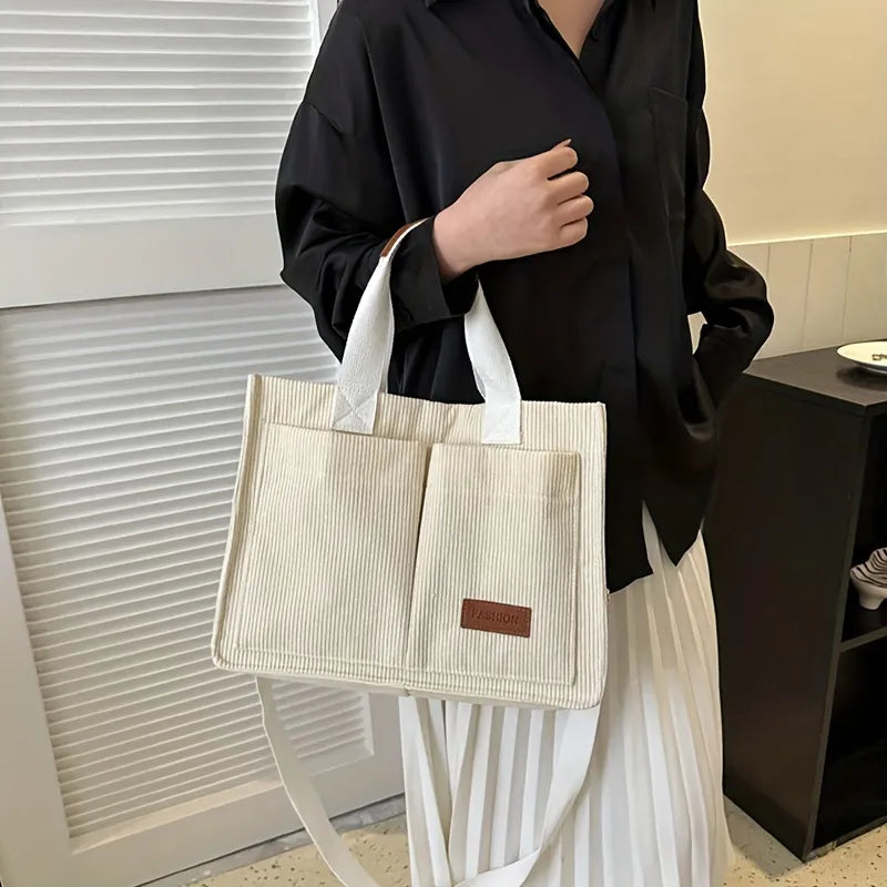 Fashion Letter Patched Design Tote Bag