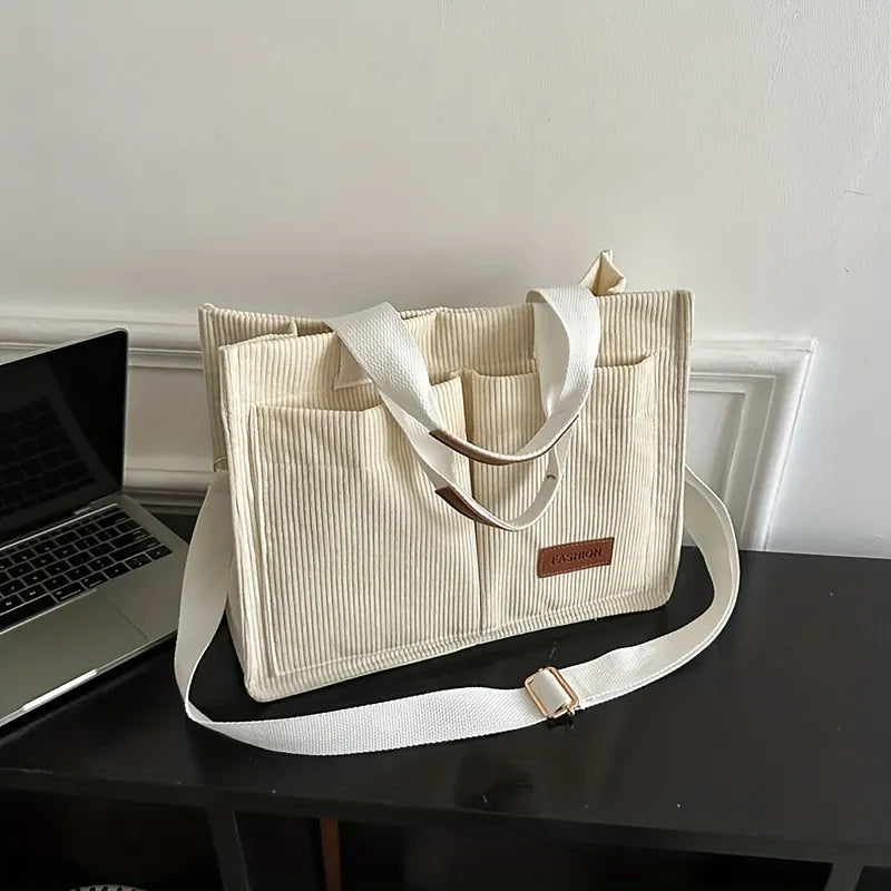 Fashion Letter Patched Design Tote Bag